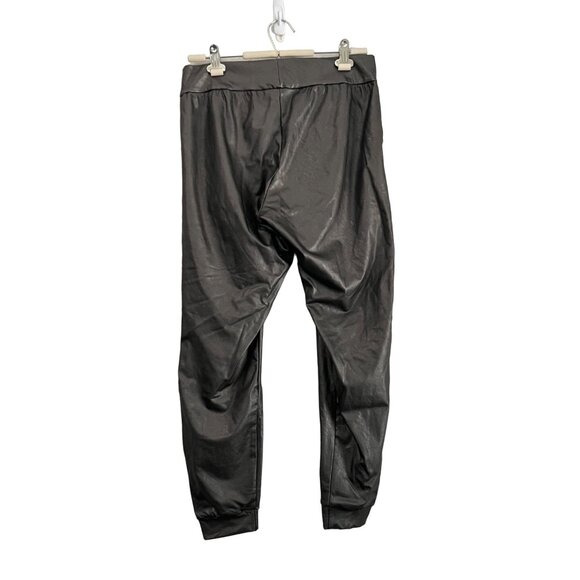Commando Womens Metallic Gunmetal Vegan Leather Jogger Pants Size Medium - Picture 5 of 6